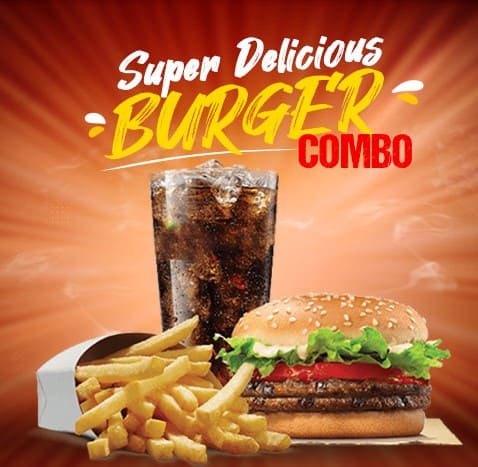 Image Containing A Banner Which Shows The Offer On Suer Delicious Burger Combo