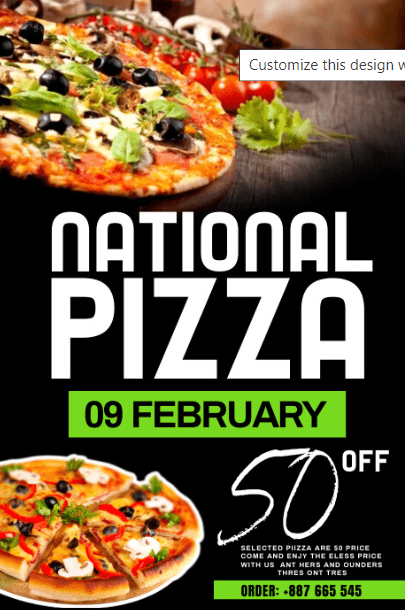 Image Containing A Banner Which Shows Offer On Pizza